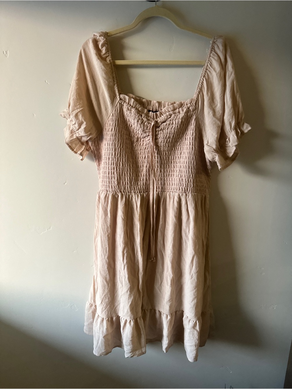 As U Wish Blush Pink Smocked dress